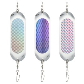 Rainmae 3 Pcs Kokanee Dodger Fishing Dodgers, 4.5 inch Reflective Bait Trolling Flashers Chrome Sling Blade Dodger Lures for Salmon, Halibut, Lake Trout, Pike