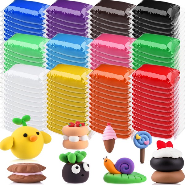 72 Pcs 2.38 lbs Air Dry Clay Bulk Modeling Magic