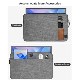 Losong Portable Monitor Case 16.1 Inch,Protective Padded Sleeve Compatible with Arzora Uperfect AOC KYY 15.6-16.1" Portable Monitor,Travel Bag with 2 Accessory Pocket,Size-15.7"x10.2",Gray