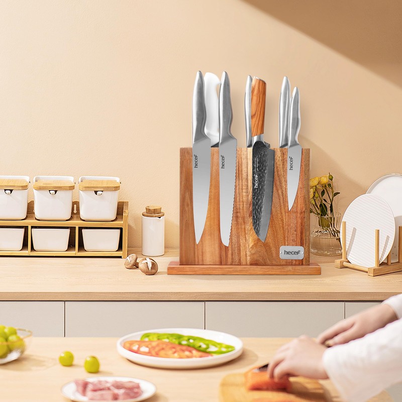 hecef Magnetic Knife Block Holder Rack Magnetic Stands with Strong
