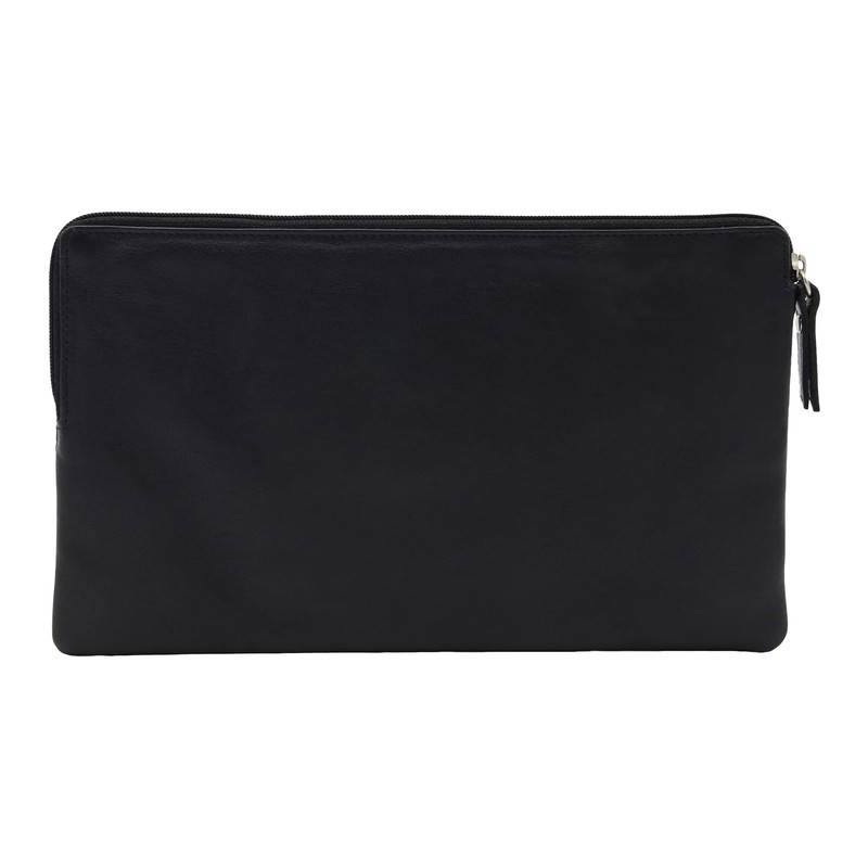 LEAS Banktasche, Geldtasche, Echt-Leder, schwarz Special-Edition