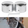 Unbranded Chrome Front Axle Nut Covers For Harley Dyna Electra