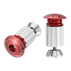 HARFINGTON Bar End Plugs Aluminum Handlebar End Caps Bike Plugs 0.6oz Expanding Locking for MTB Road BMX Fixed Gear Bike, Red