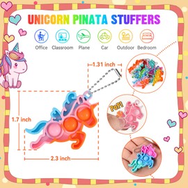 64 Pack Unicorn Party Favors for Kids Goodie Bags Stuffers Pop Fidget Toys Bulk Its,Unicorn Toys Pinata Stuffers Birthday Party Favors 4-8,8-12 Bubbles Small Kids Mini Classroom Prizes Pop keychain It