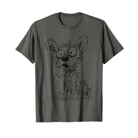 Dog Abstract Art Portrait Drawing Whimsical Dog Lovers T-Shirt