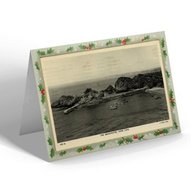 CHRISTMAS CARD - Vintage Devon - The Breakwater, Hope Cove (a)