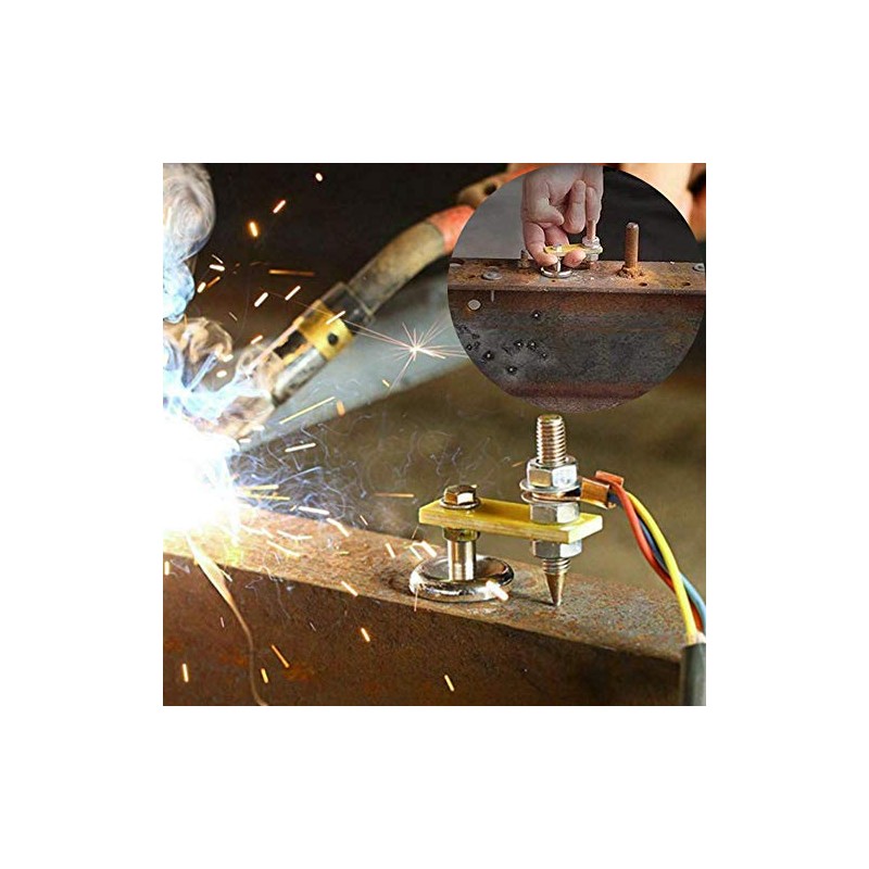 QISF 6 Pcs Magnetic Welding Head, Welding Ground Clamp, Magnetic