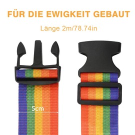Suitcase Strap, Pack of 6, Luggage Strap, Adjustable Suitcase Strap, Cross for Travel, Quick Recognition, Luggage, Travel Bag, Suitcase, 5 x 200 cm, Black