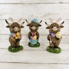 Gerson Easter Decor - Bunny Rabbit Eggs Resin Highland Cow