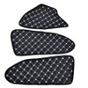 2 Door Panels Eco Leather Black with White Stitching Mats