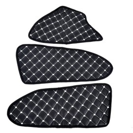 2 Door Panels Eco Leather Black with White Stitching Mats + Centre Board for Actros MP4 Trucks