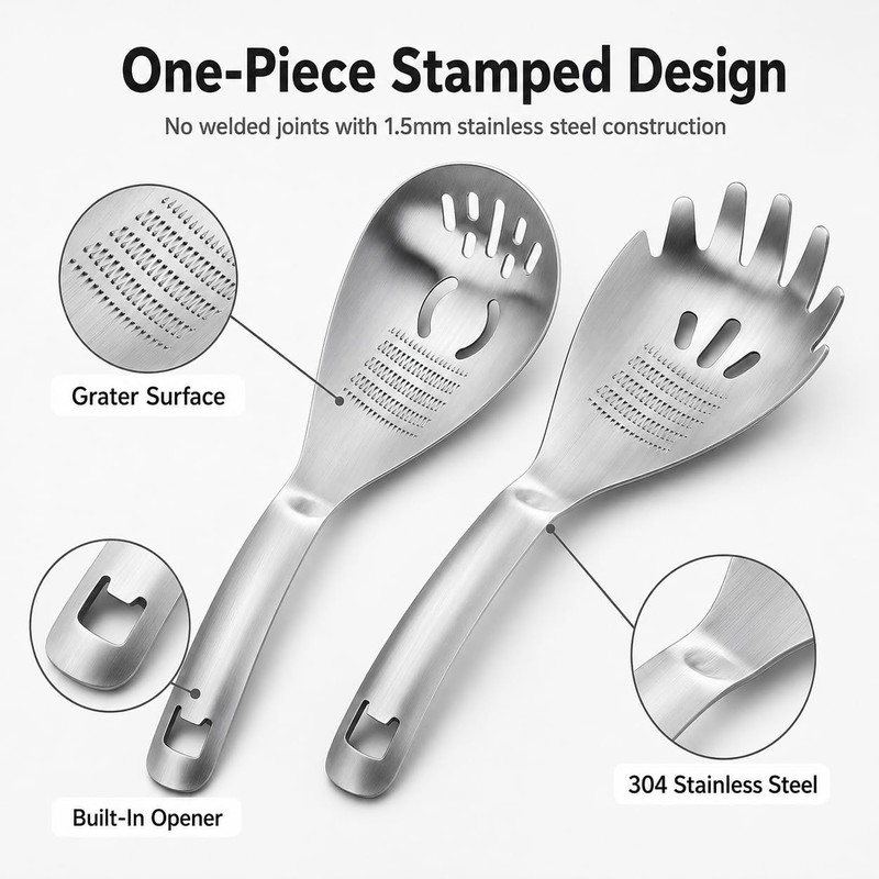 5-in-1 Multifunctional Spoon, Egg Separator, 304 Stainless Steel