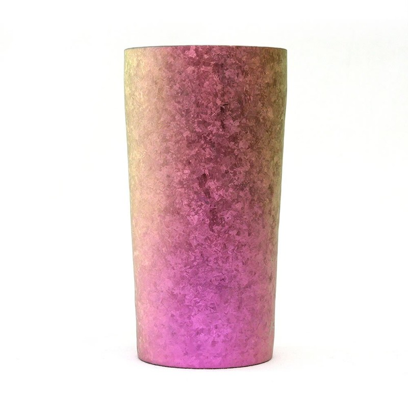 HORIE T08KM350GP Titanium Double Tumbler, Kiln Fired Gradient Pink, 11.8