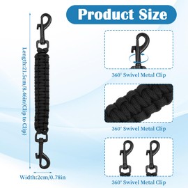 Prong Collar Safety Clip Black Dog Collar Safety Clip Double Ended Backup Clasp Leash Connector for Dog Harness