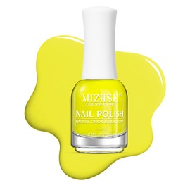 MIZHSE Quick Dry Nail Polish: Neon Yellow Bright Nail Polish Air Dry Fast, 15ml/0.5 fl oz Regular Water-based Nail Lacquer Non-Gel Full Coverage High Glossy Shine Manicure DIY Nail Art Ideal Gift