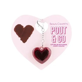 Beauty Creations - Pout  Go Llavero con Bálsamo Labial en Forma de Corazón - Aroma Cereza
