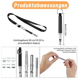 LBJFYHJN Dog Whistle High Frequency Silent - Ultrasonic Anti-Bark Dog Accessories with Lanyard, Adjustable Dog Whistle for All Breeds - Black