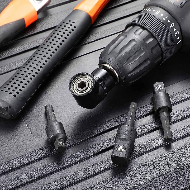 4 Pieces Impact Drill Bit Extension, 105° Right Angle Drill