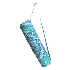 INDIAN CRAFT CASTLE ICC Yoga Mat Bag Carrier Full-Zip Exercise Yoga Mat Carry Bag for Women Men with Multi-Functional Storage Pockets and Adjustable Shoulder Strap 26X6 Inches (Green ombre)