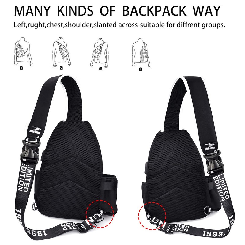 Junlion Sling Bag, Crossbody Shoulder Bag for Mens Women Multipurpose