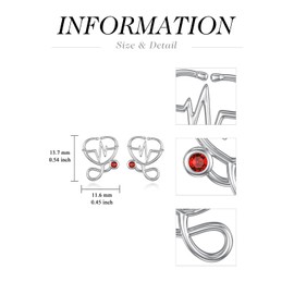 Flpruy Nurse Earrings 925 Sterling Silver Stethoscope Studs Earrings Graduation Jewelry Gifts for Nurse Doctor RN Medical Student