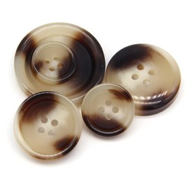 10 Pcs Imitation Horn Flatback Buttons Resin Buttons for Clothing Suit Coat Decorations DIY Accessories (04 Coffee, 18mm)