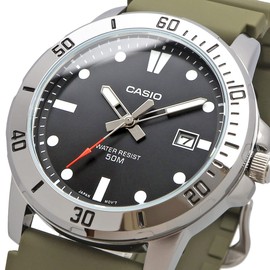 Casio MTP-VD01 Series Standard Analog Quartz Men's Watch, Military, Overseas Model, Olive MTP-VD01-3EV