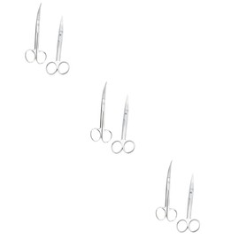 Baluue 3sets 2pcs Stainless Steel Pet Barber Scissors Straight Bending Points for Safe Grooming Durable Pet Hair Trimmers for Home Salon Use Corrosion Easy Handling 2pcs*3