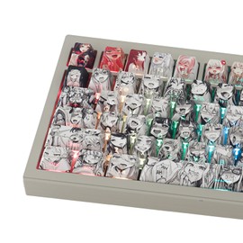 Gliging Shine Through PBT Keycaps - Side Print Dye-Sub OEM Profile 134keys Keycap Japanese Anime Keycaps Set for Cherry Mx Gateron Kailh Switch Mechanical Keyboard (Anime Keycap)