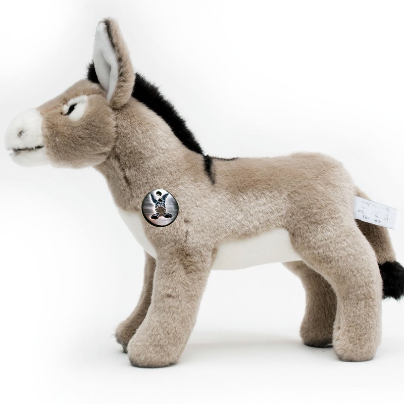 Donkey Cuddly Toy Grey Standing Plush Toy 24 cm Long