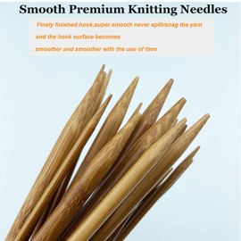 Mdoker Bamboo Knitting Needle Straight Single Pointed Sweater Knitting Needles 10-inch Length for Handmade DIY Knitting Projects,Size US 10(6mm)