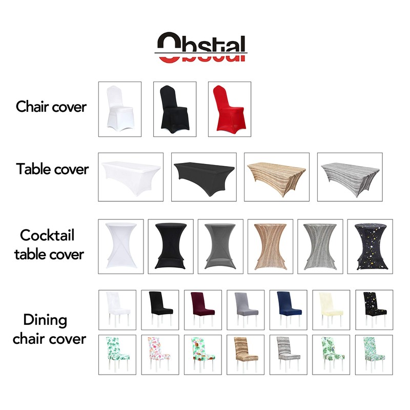 Obstal 4ft Stretch Spandex Table Cover for Standard Folding Tables