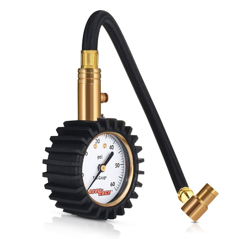 Accu-Gage RRA60X Professional Tire Pressure Gauge with Protective Rubber Guard