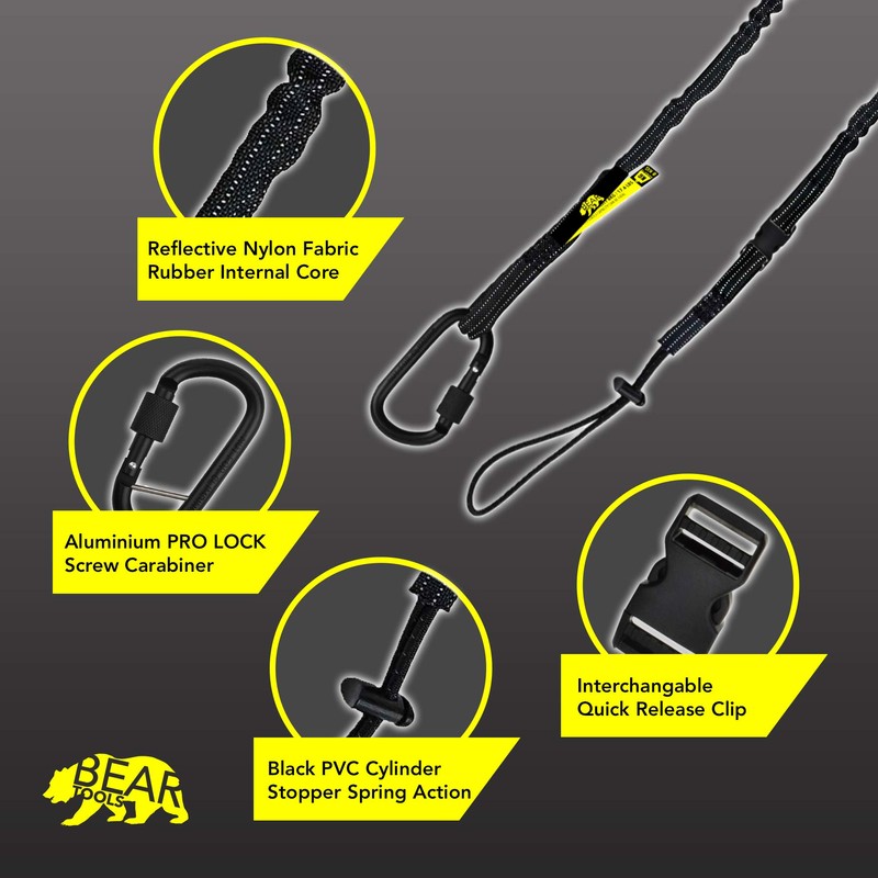 BearTOOLS Interchangeable Tool Safety Lanyard Detachable Buckle Multi Accessory Connection