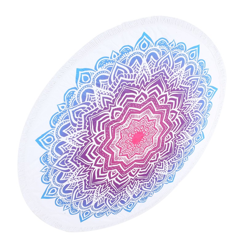 Round Beach Towel Blanket Circular Beach Tassels Blanket Oversized Picnic