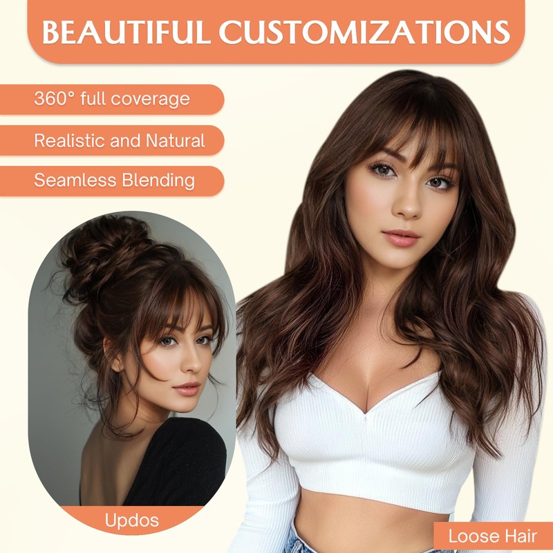 Benehair Clip in Bangs 100% Real Hair 3D Wispy Bangs
