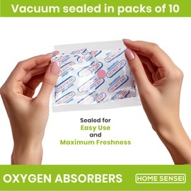 300cc Oxygen Absorbers for Food Storage 100 Pack - Sealed Packs of 10 for Freshness - Ideal for Mylar Bags, Mason Jars, and Freeze Dried Foods. Moisture Proof, Prevents Spoilage, Extends Shelf Life