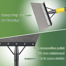 Garden Cleaning Shovel, Multifunctional Flat Shovel with 78 Inch Adjustable Length Ergonomic Handle, Gardening Scraper Shovel for Weeding,Scraping,Ice Remove…