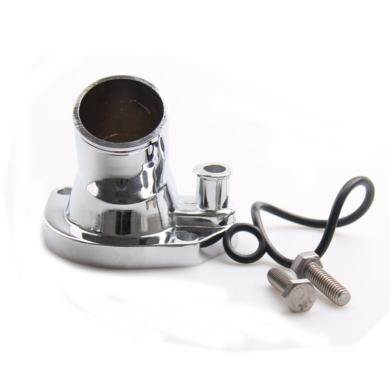 CarBole 45 degree Chrome Thermostat Housing Water Neck Compatible with