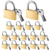Kenning 16 Pcs Solid Keyed Alike Padlocks 0.98" Solid Brass