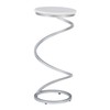 Powell Rian Spiral Drink Table with Silver White Marble D1323A20WSB