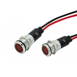 Alpinetech PL12M 12mm 1/2" 12V AC LED Metal Signal Indicator Pilot Dash Light (Red) (Pack of 2)