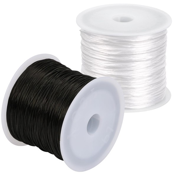 Tenn Well 0.8mm Flat Stretchy Bracelet String, 2 Rolls 100