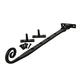 Black Monkey Tail Windows Stay 10 Inch Curly Tail Casement Stay Vintage Monkey Tail Window Catch Gothic Window Adjuster Ornate Black Window Stay/Arm Stay Pack of 1.
