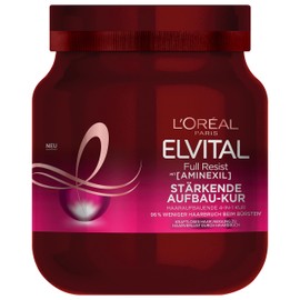 L'Oréal Paris Elvital Haarkur gegen Haarausfall durch Haarbruch, Ohne Parabene oder Silikone, Für kraftloses Haar, Mit Biotin, Provitamin B5 und Arginin, Full Resist Multi Power Kur, 1 x 680 ml