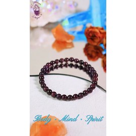 Unbranded 5mm Round Beads Natural Garnet Stone Healing Protection Bracelet for Women Gift