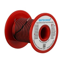 BNTECHGO 24 Gauge Silicone Wire Spool Red And Black Each 50ft 2 Separate Wires Flexible 24 AWG Stranded Tinned Copper Wire