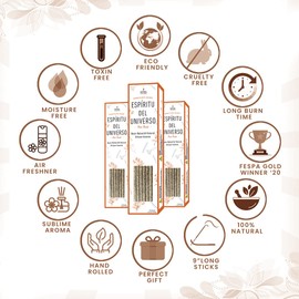 Espiritu del Universo l 10pc Hand Rolled Resin Artisan Incense Sticks Long Lasting for Yoga Meditation Relaxation Aromatherapy Cleansing and Purification (Dragon's Blood)