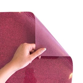 Siser Glitter HTV - Rollo de vinilo de transferencia térmica para planchar (cereza) de 12 x 3 pies