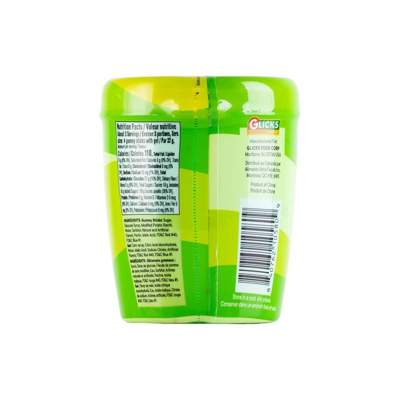 Glicks Dippits Sour Green Apple (4 Pack) | Gummy Sticks